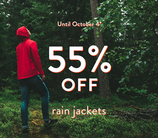 55% off rain jackets