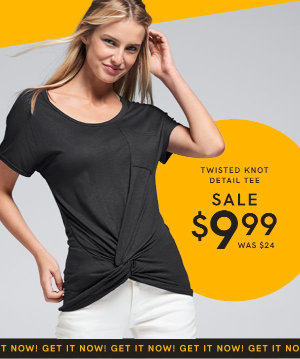 Twisted Knot Detail Tee Sale $9.99 Was $24