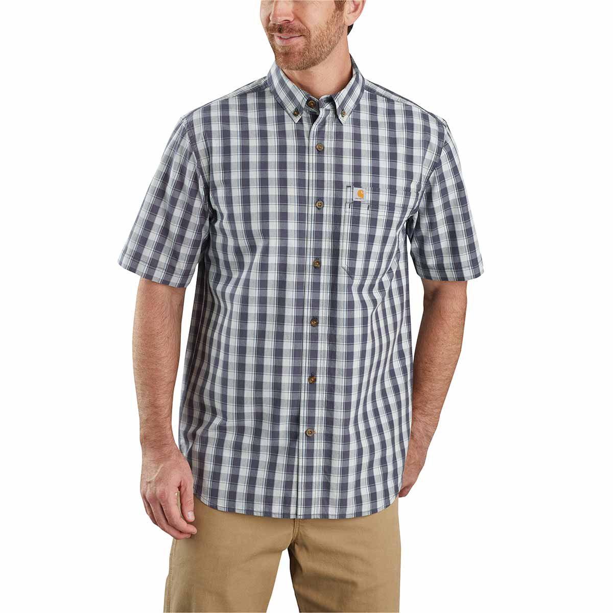 Image of Carhartt Relaxed-Fit Button-Front<br>Plaid Shirt