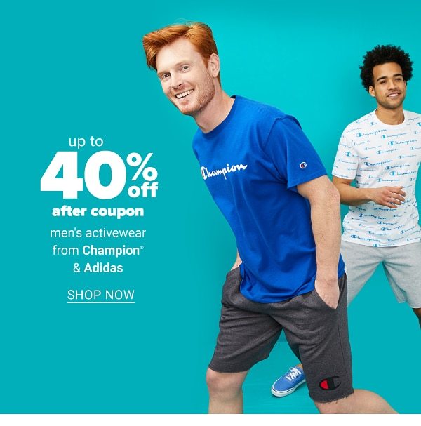 Up to 40% off after coupon men's activewear from Champion & Adidas. Shop Now.