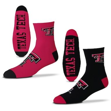 Texas Tech Red Raiders For Bare Feet 2-Pack Team Quarter-Length Socks