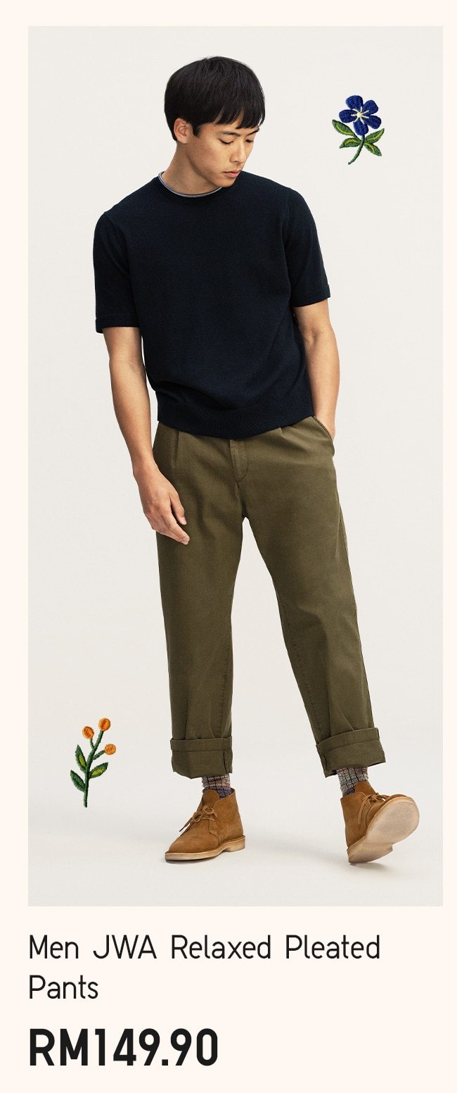 MEN JWA RELAXED PLEATED PANTS