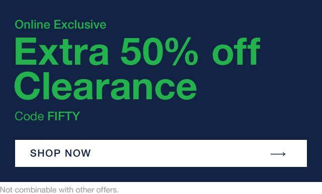 Extra 50% off clearance