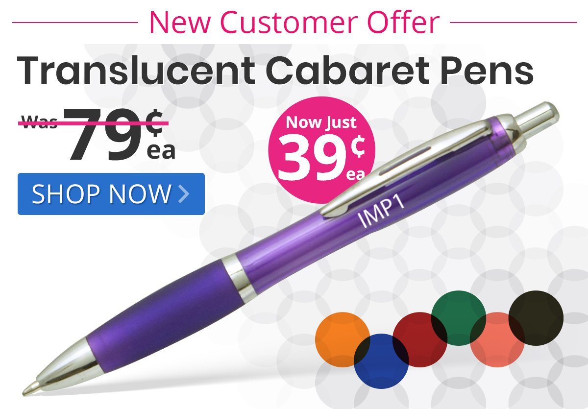 Translucent Cabaret Pens for only 39¢ each!