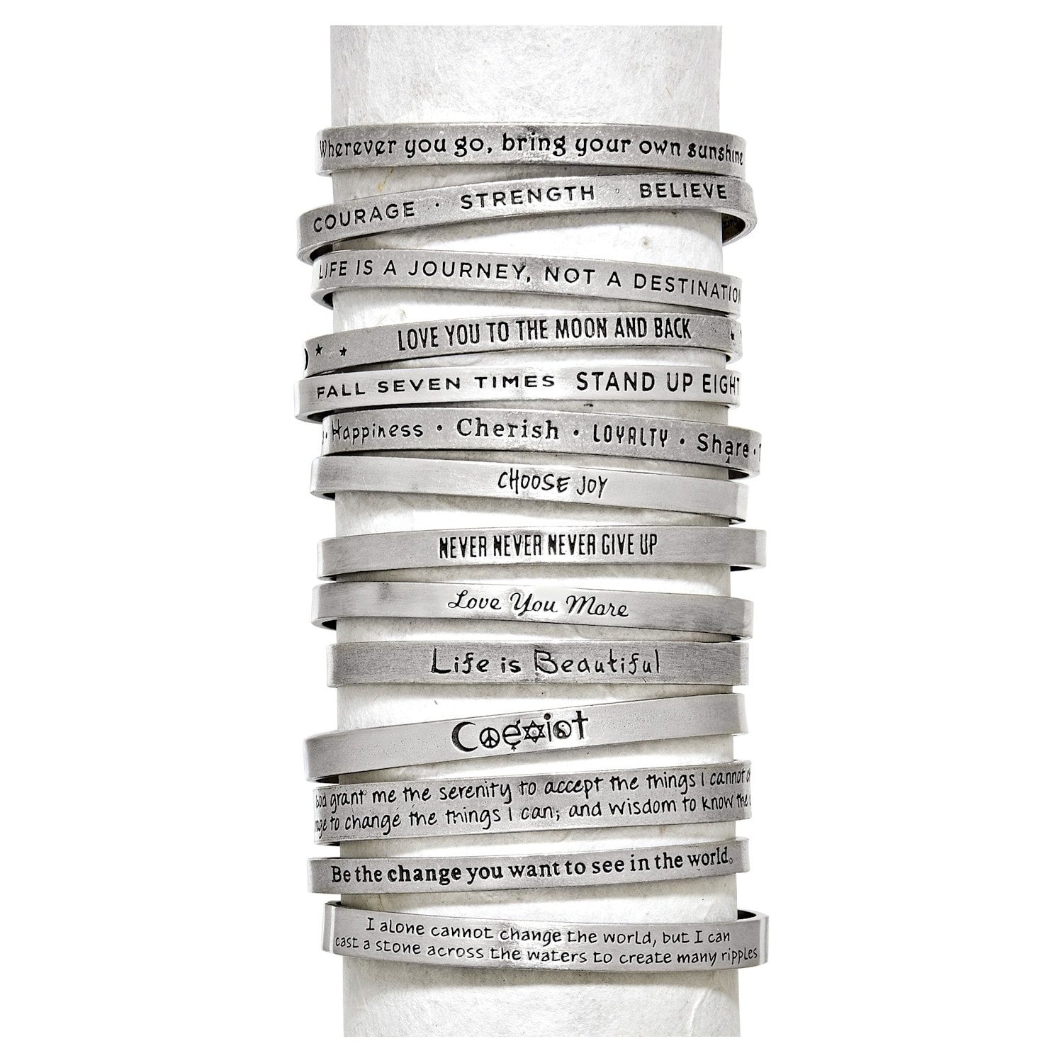 Note To Self Inspirational Lead-Free Pewter Cuff Bracelet