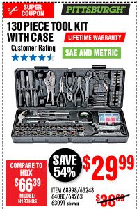 130 Pc Tool Set with Case