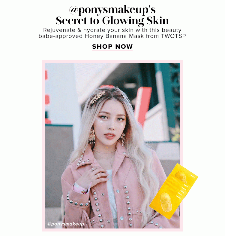 @ponysmakeup’s Secret to Glowing Skin: Rejuvenate & hydrate your skin with this beauty babe-approved Honey Banana Mask from TWOTSP. SHOP NOW.