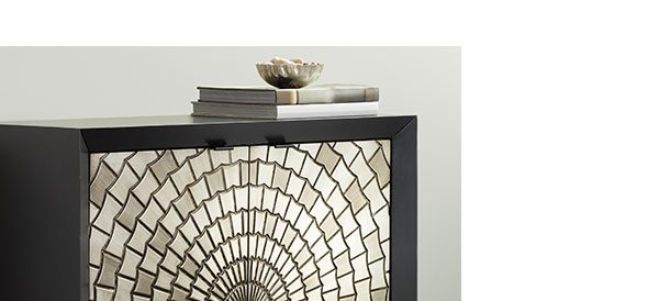 Martin Black and White Pewter Mosaic 2 Door Accent Chest