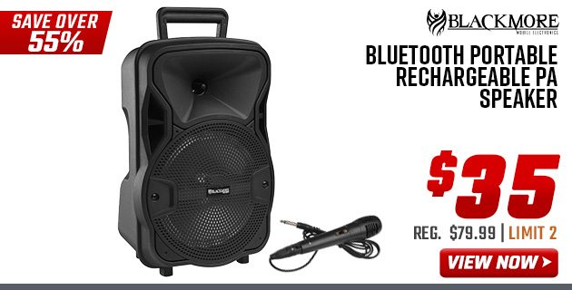 blackmore bluetooth portable rechargeable pa speaker