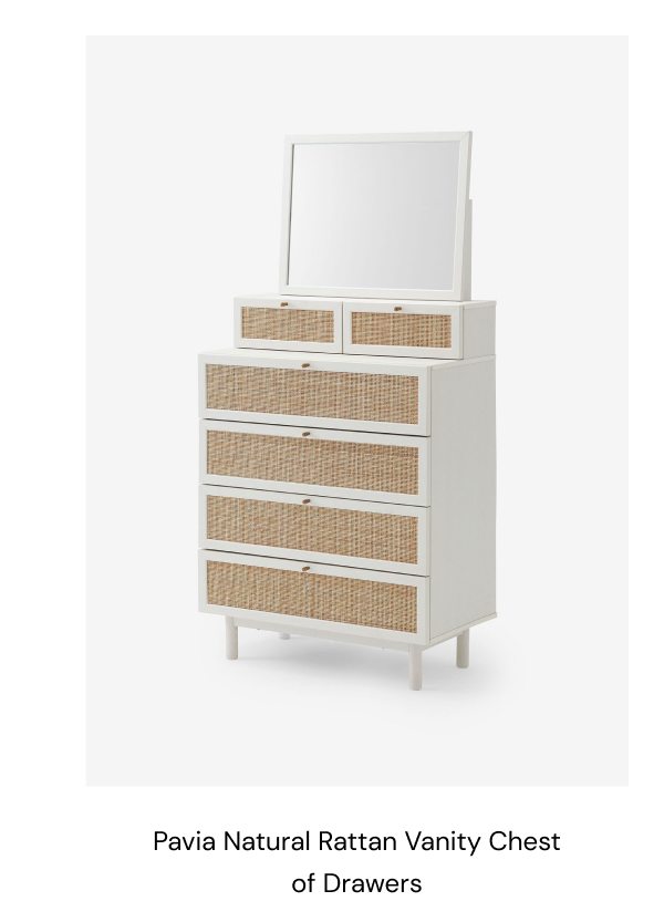 Pavia Natural Rattan Vanity Chest of Drawers