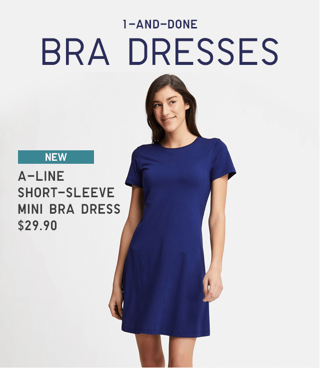 A-LINE SHORT-SLEEVE MINI BRA DRESS $29.90