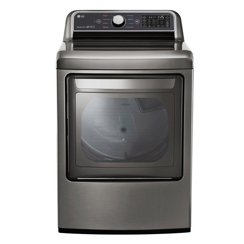 LG Rear Control Electric Dryer with Sensor Dry - 7.3 cu.ft. Graphite Steel