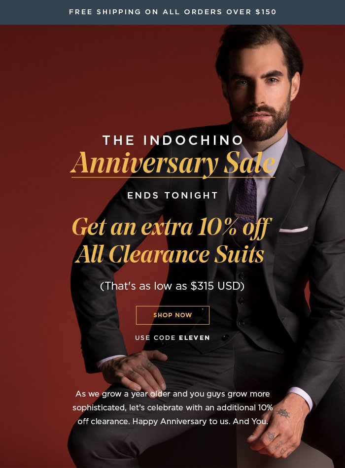 The Indochino Anniversary Sale - Ends Tonight