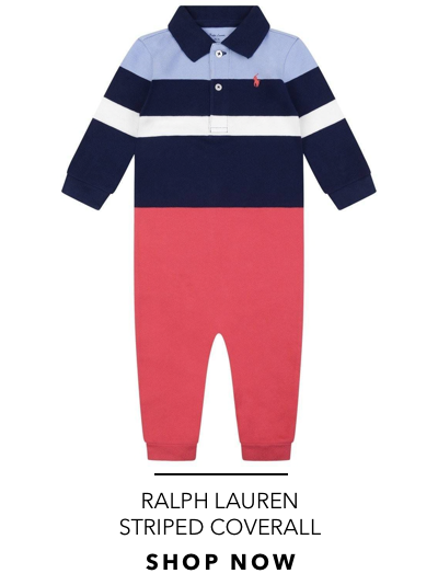 BABY BOYS NAVY STRIPED COVERALL 