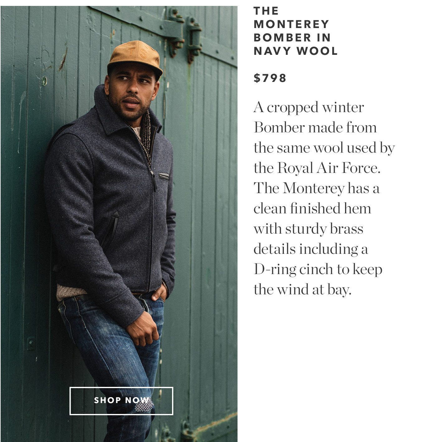 The Monterey Bomber in Navy Wool