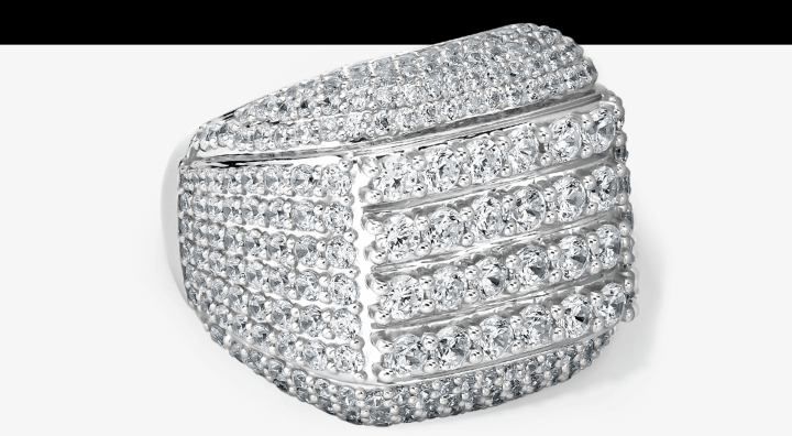 Men's Lab-Grown Diamonds by KAY Multi-Row Ring 6 ct tw 10K White Gold