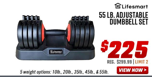 Lifesmart 55 Lb. Adjustable Dumbbell Set