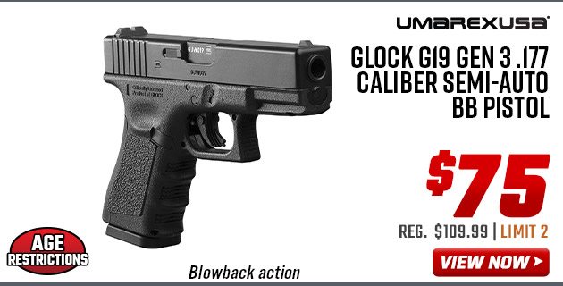 Umarex Glock G19 Gen 3 .177 Caliber Semi-Auto BB Pistol