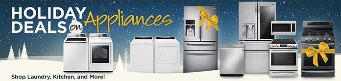 Holiday Appliance Savings Event. Shop Laundry, Kitchen, and More. Valid 10/31/18 - 11/26/18.