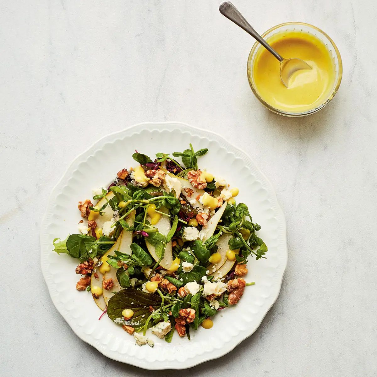 Stilton, Pear, and Walnut Salad