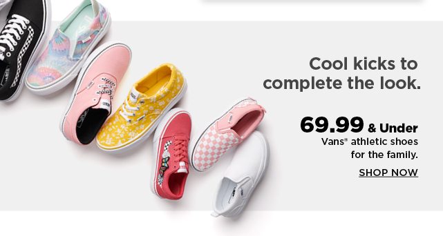 69.99 and under vans athletic shoes. shop now.