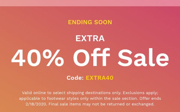 Ending Soon Extra 40 Off Sale