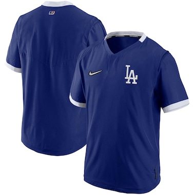 Nike Los Angeles Dodgers Royal/White Authentic Collection Short Sleeve Hot Pullover Jacket