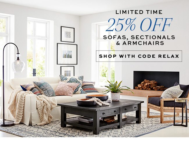 25% OFF SOFAS, SECTIONALS & ARMCHAIRS