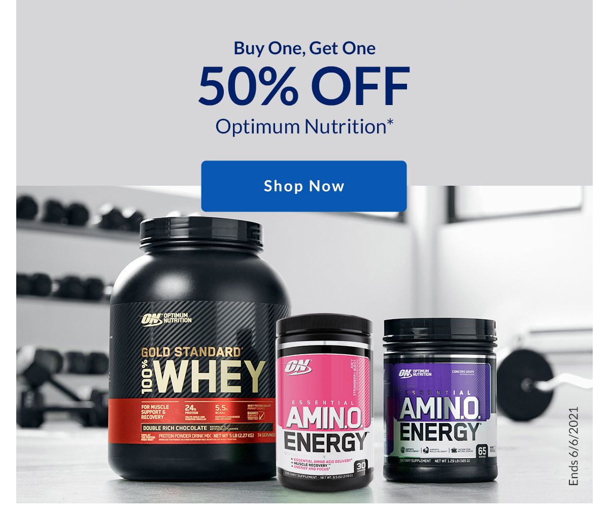 BOGO 50% Off Optimum Nutrition