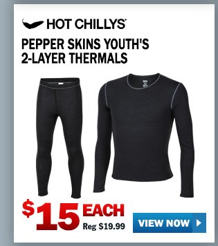 HOT CHILLY'S PEPPER SKINS YOUTH'S 2-LAYER THERMALS