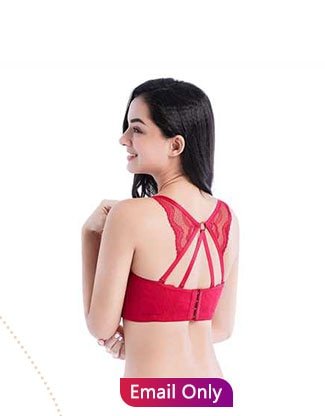 Strappy Back Convertible Straps Embroidery Gather Push-Up Bras