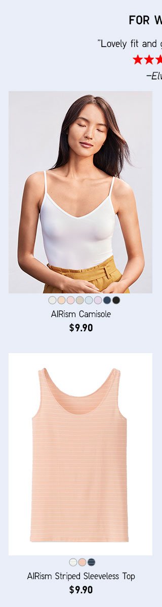 AIRISM CAMISOLE & AIRISM STRIPED SLEEVELESS TOP - SHOP NOW