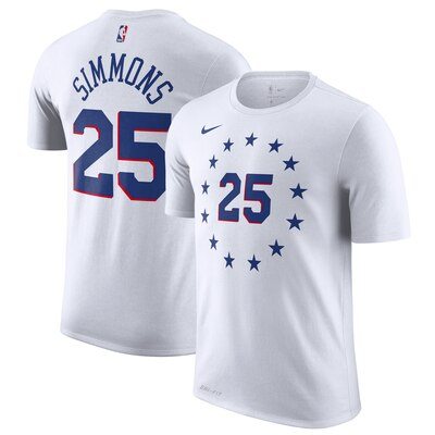 Ben Simmons Philadelphia 76ers Nike Earned Edition Name & Number T-Shirt – White