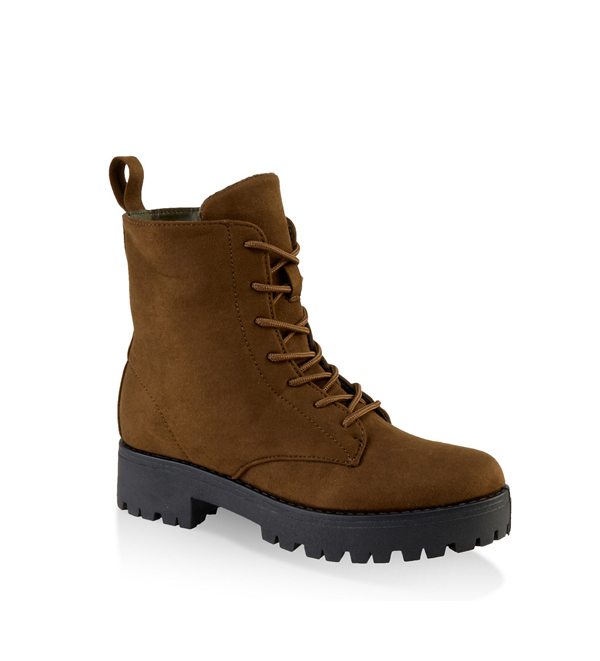 Lace Up Lug Sole Combat Boots