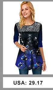 Christmas Print Sequin Embellished Long Sleeve T Shirt