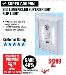 View 200 Lumen LED Super Bright Flip Light