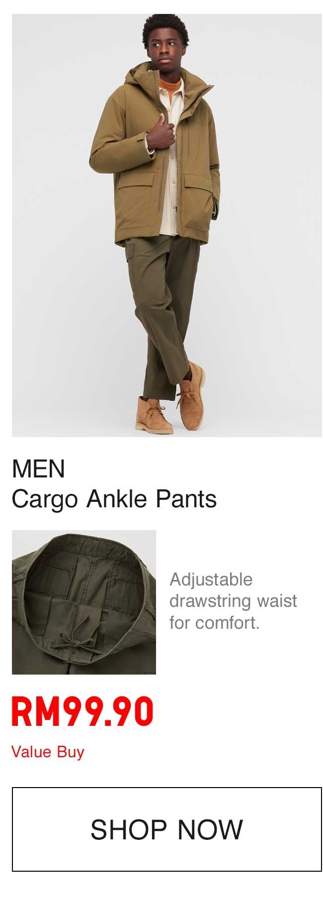 Men Cargo Ankle Pants