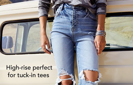 High-rise perfect for tuck-in tees.