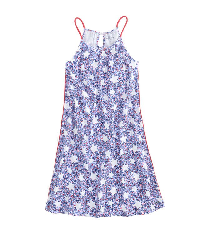 Girls Whale Star Knit Halter Dress