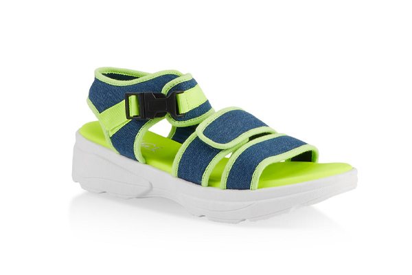 Contrast Trim Sporty Platform Sandals