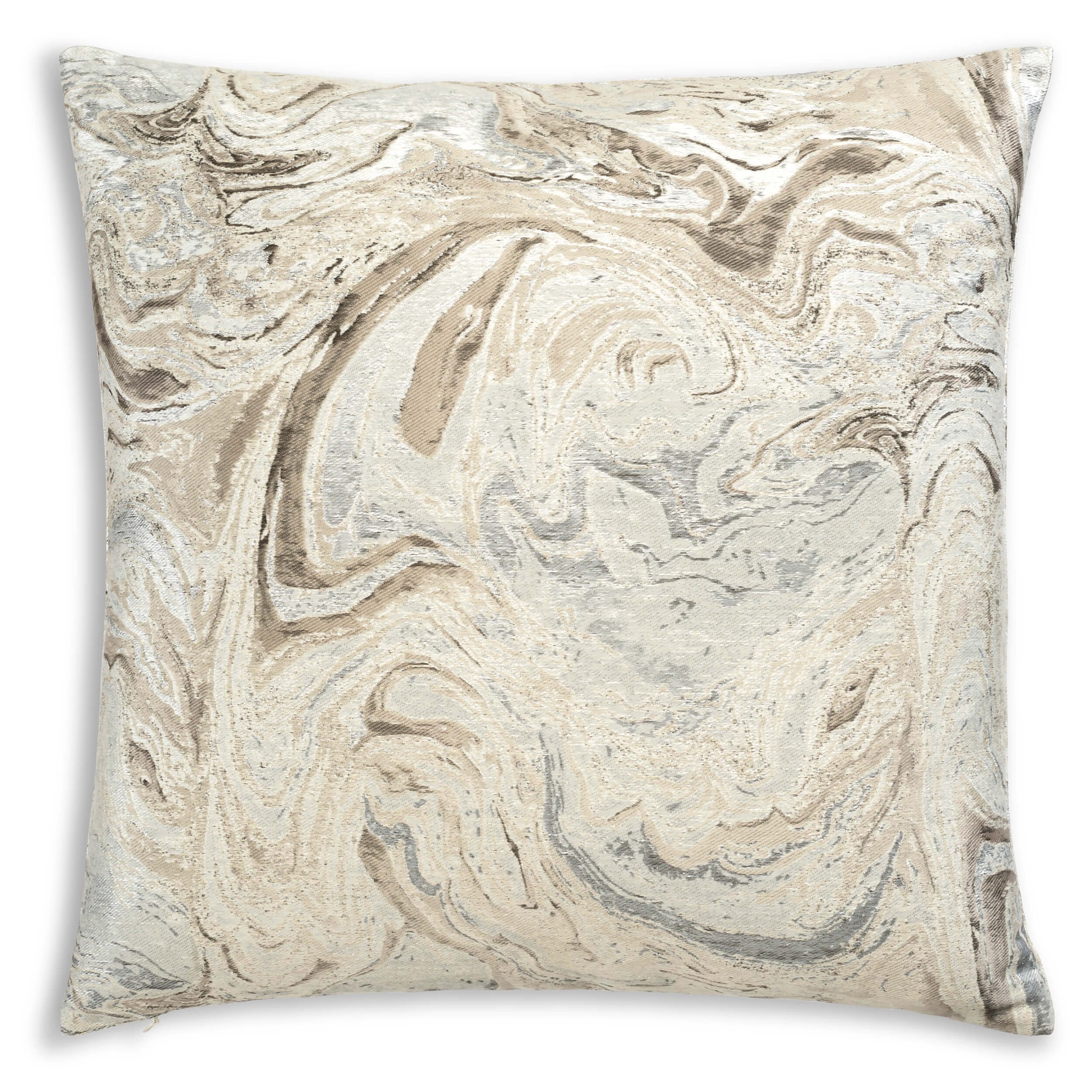 Image of Theo Marble Pillow, Silver/Cream