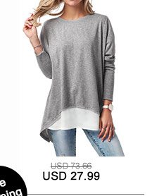 Long Sleeve Button Back Patchwork T Shirt