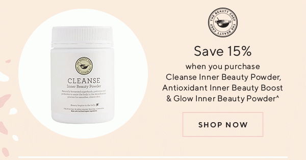 Save 15% on THE BEAUTY CHEF Glow Inner Beauty Powder, Cleanse Inner Beauty Powder and Antioxidant Inner Beauty Boost