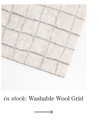 Cool Colored Grid Washable Wool Rug