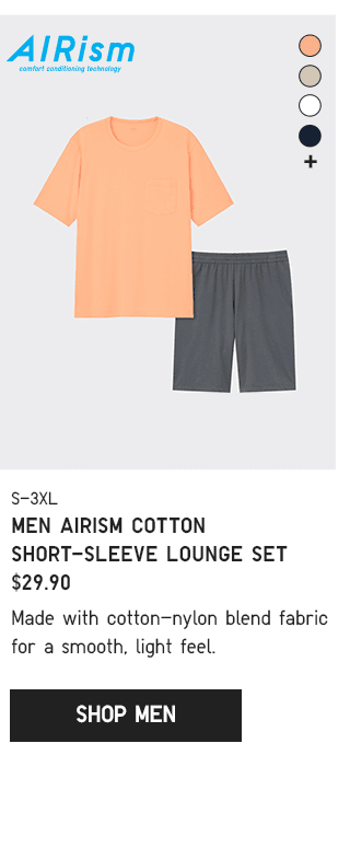 PDP3 - MEN AIRISM COTTON SHORT-SLEEVE LOUNGE SET