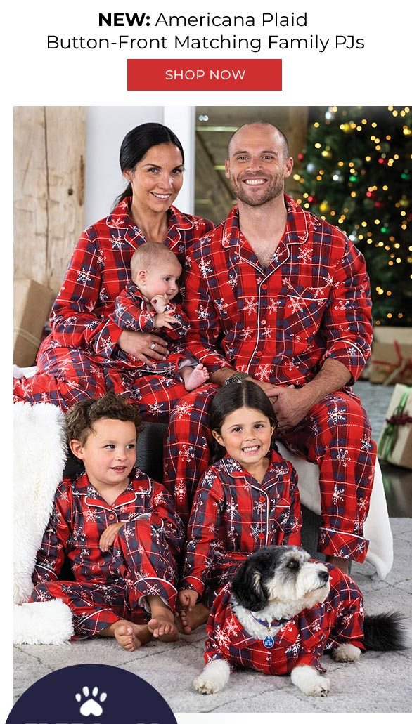 NEW: Americana Plaid Button-Front Matching Family PJs