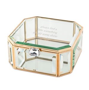 Gold Tone Gem Clasp Keepsake Box