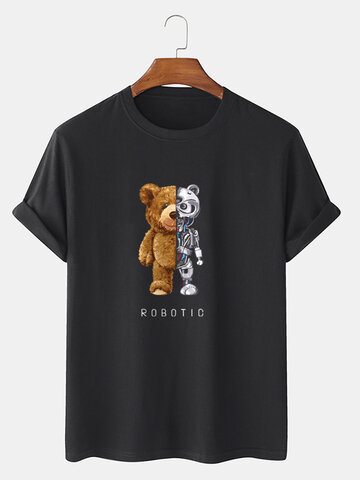 100% Cotton Bear Graphics T-Shirt