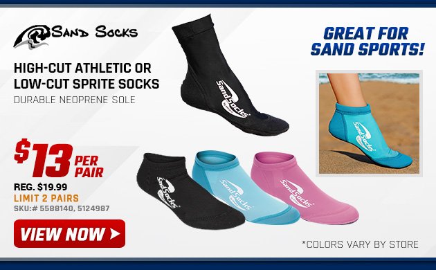 SAND SOCKS High-Cut Athletic or Low-Cut Sprite Socks