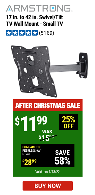 Armstrong: 17 in. to 42 in. Swivel/Tilt TV Wall Mount - Small TV